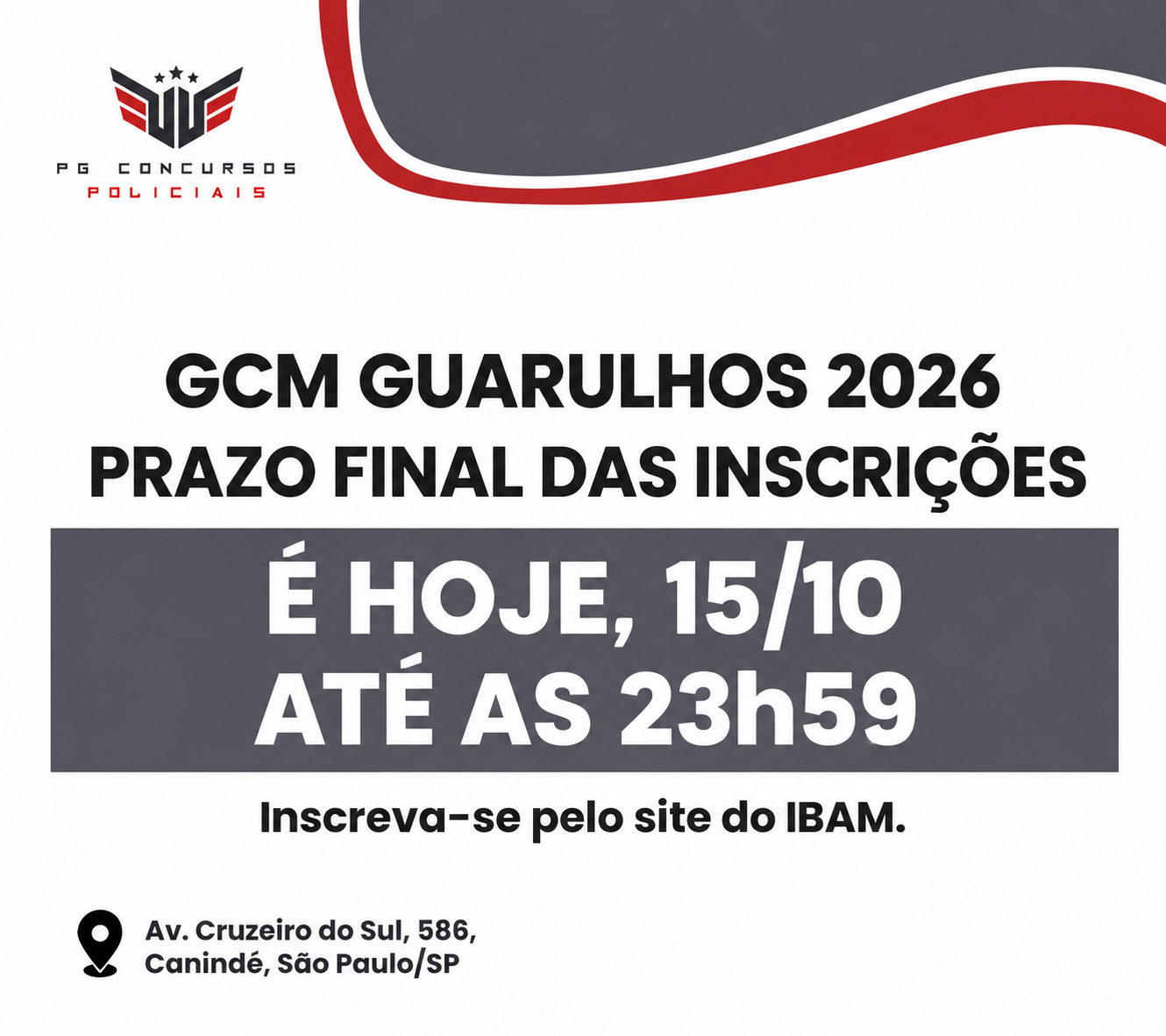 Inscri��es da GCM de Guarulhos terminam Hoje