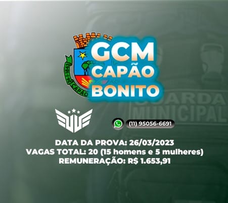COMO FUNCIONA O CONCURSO PARA GCM DE CAPO BONITO SP