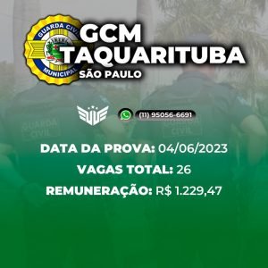 COMO FUNCIONA O CONCURSO PARA GCM DE TAQUARITUBA SP